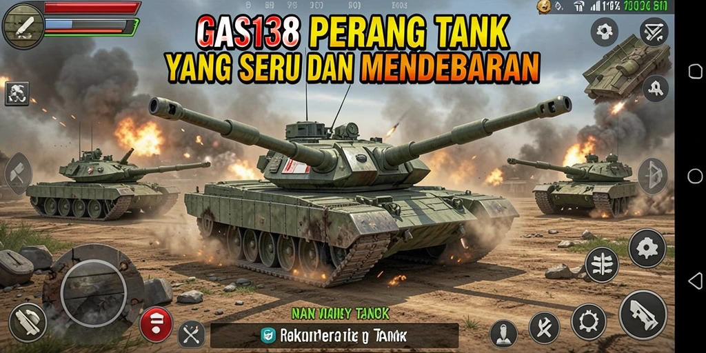 Tampilan antarmuka game Perang Tank GAS138 yang menawan dan dinamis.