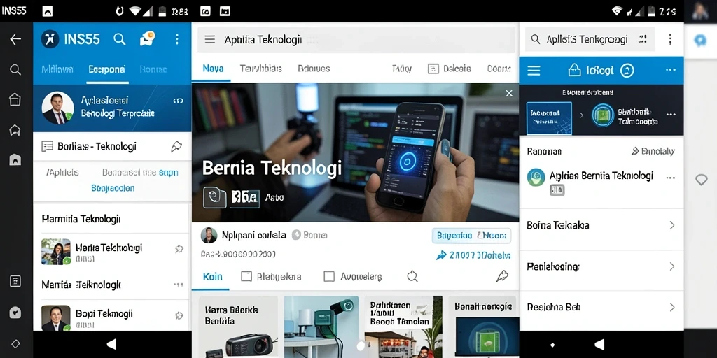 Tampilan antarmuka aplikasi INS55 yang modern dan informatif.
