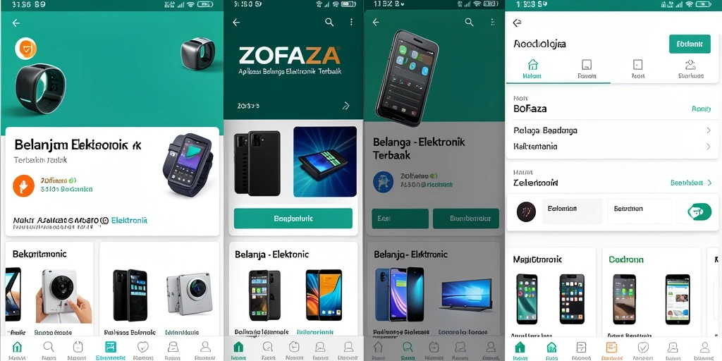 Antarmuka ZOFAZA menampilkan berbagai produk elektronik dengan penawaran menarik.