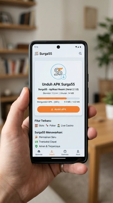 Tampilan halaman APK surga55